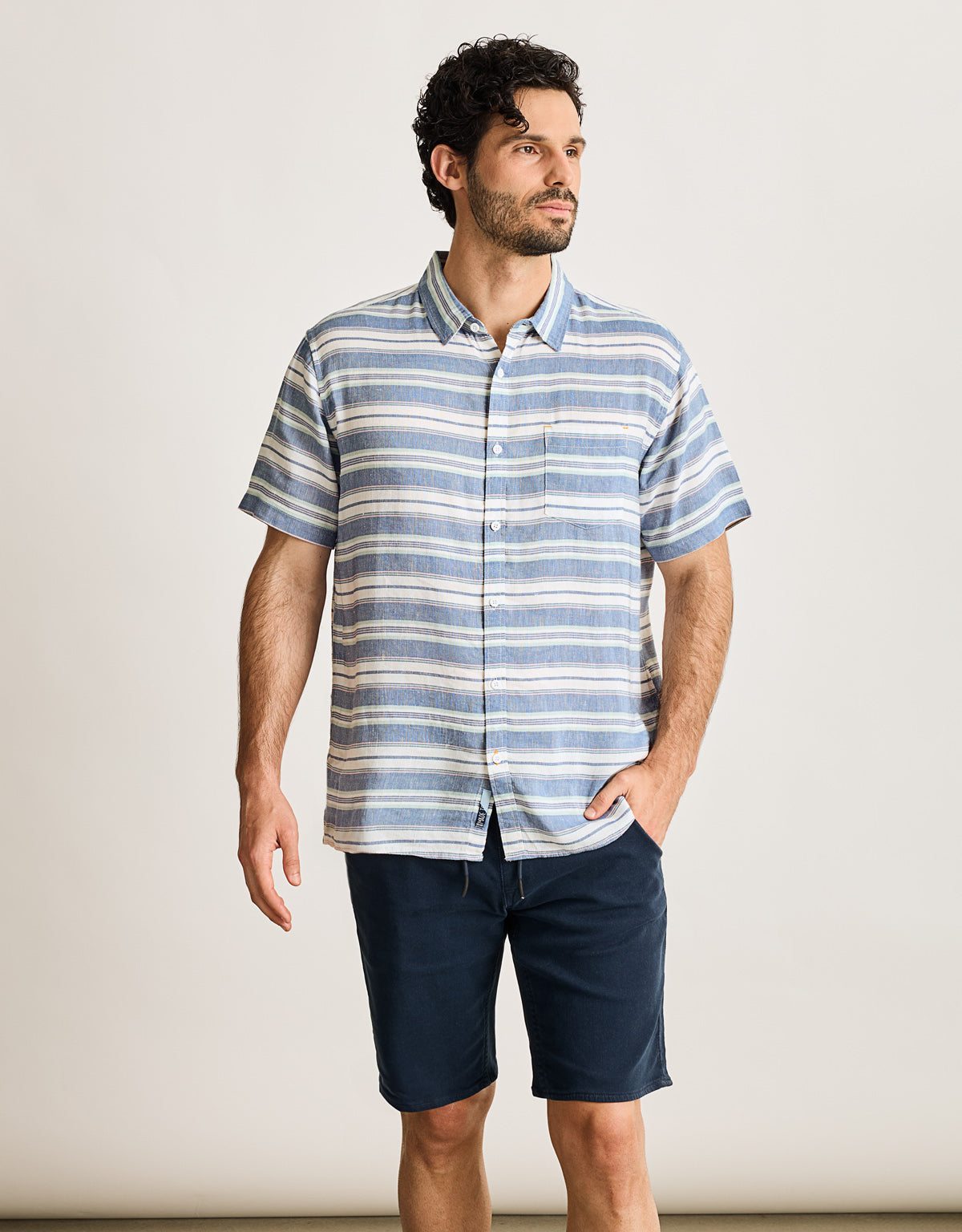 Camisa Manga Corta Azul - Coated