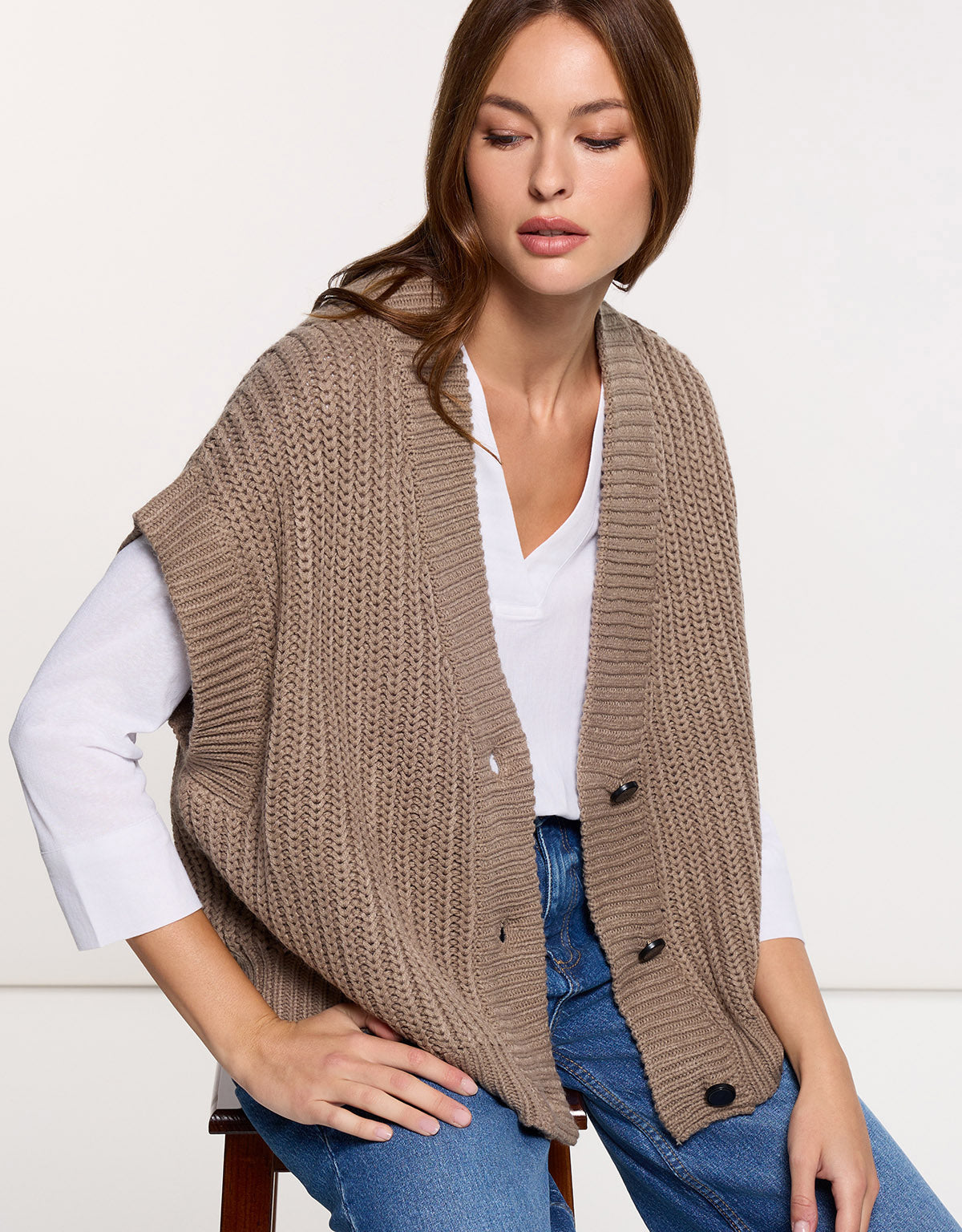 Chaleco de Punto Marrón - Richy 5