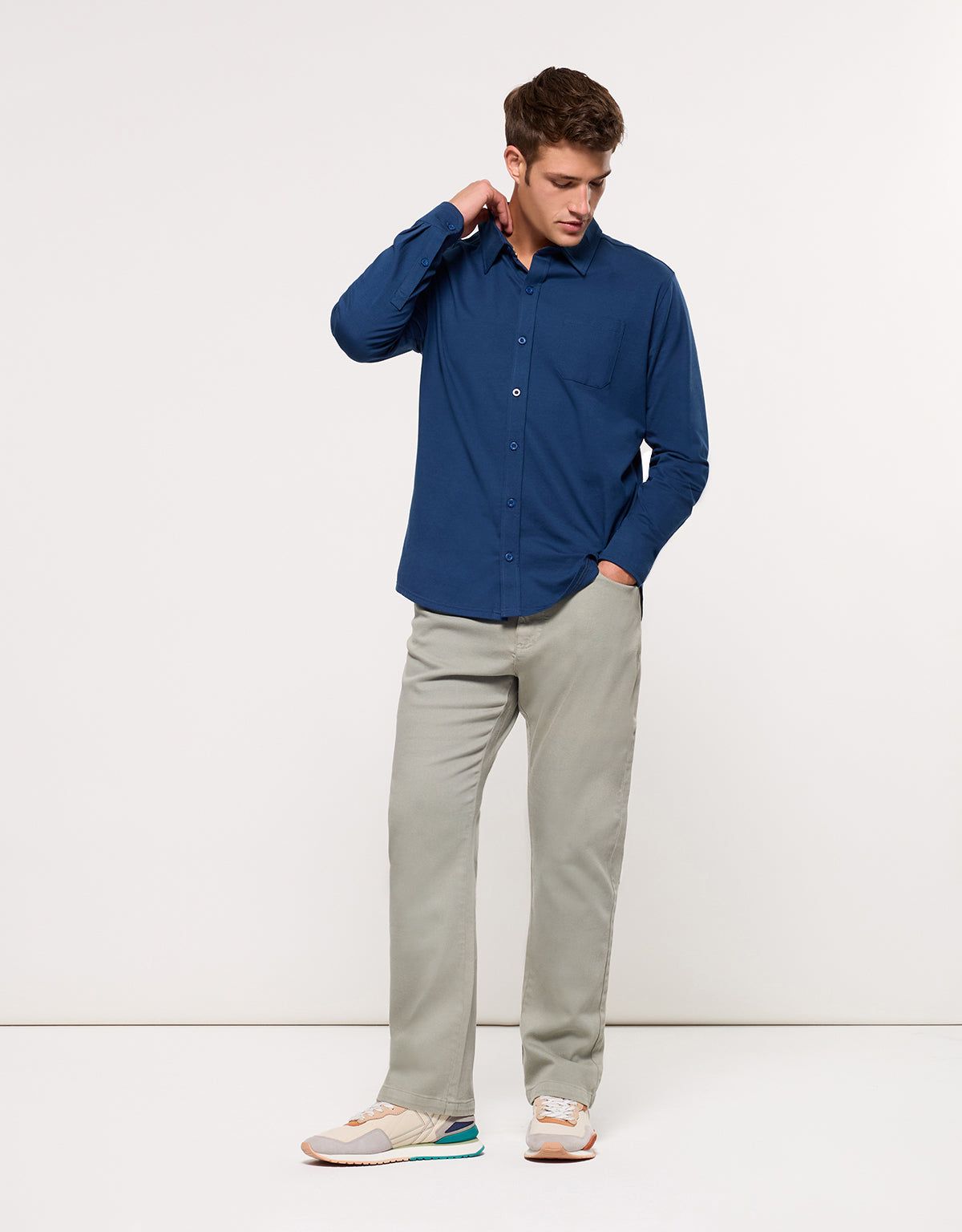 Langarmhemd in Marineblau – Niana