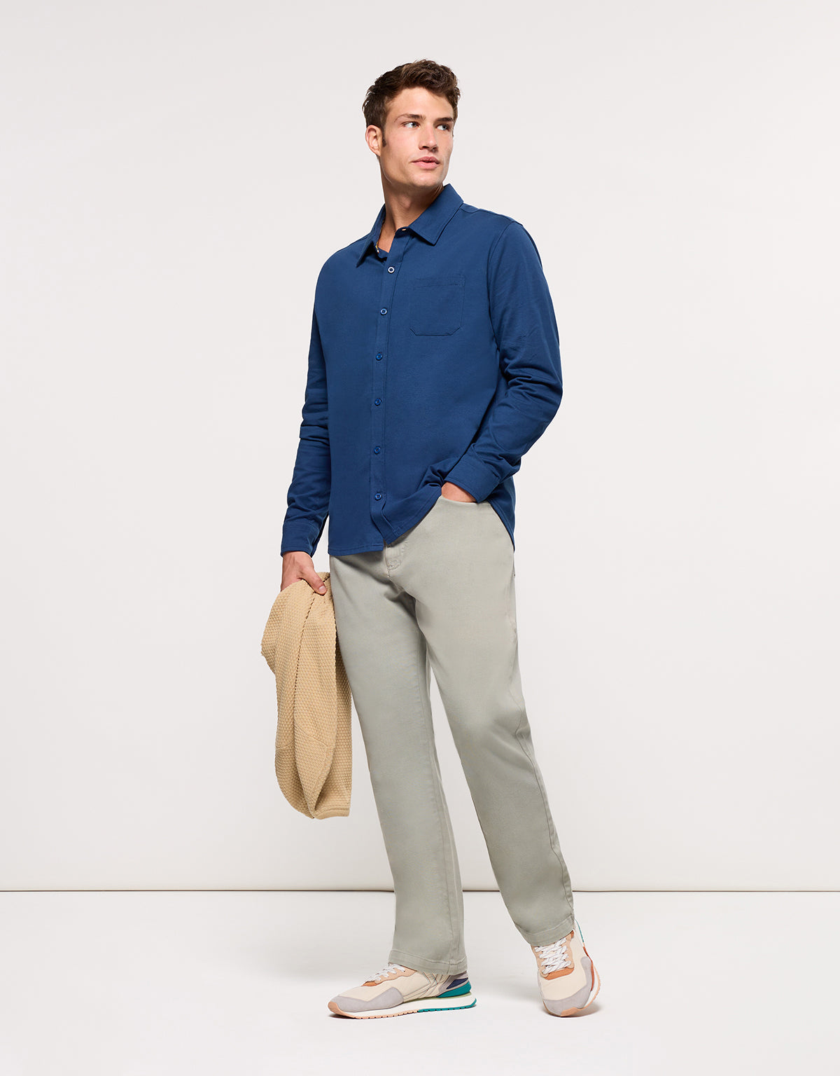 Langarmhemd in Marineblau – Niana