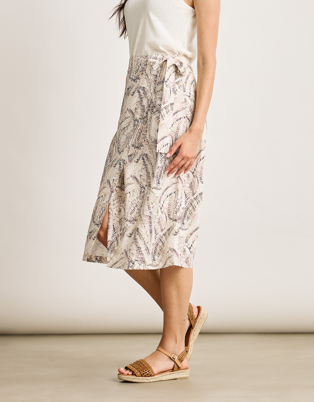 Falda Midi Beige - Mozoti 3