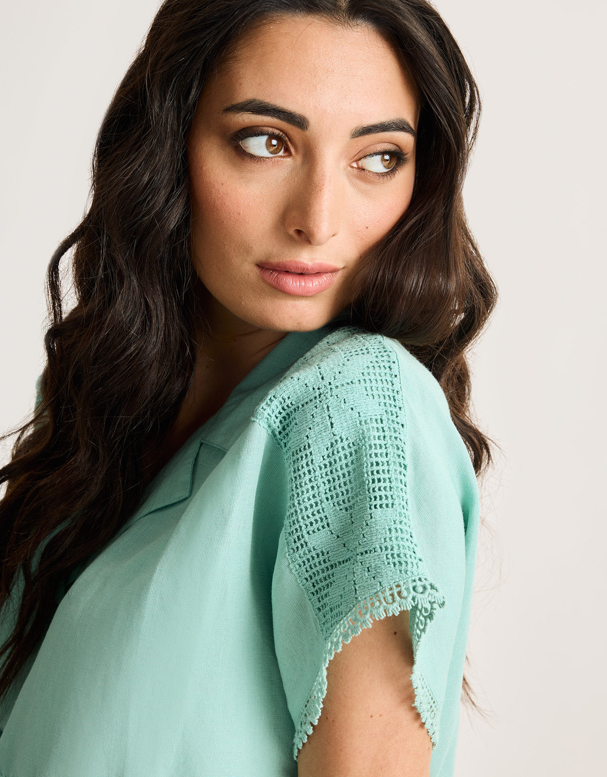 Camisa Manga Corta Turquesa - Buna 5