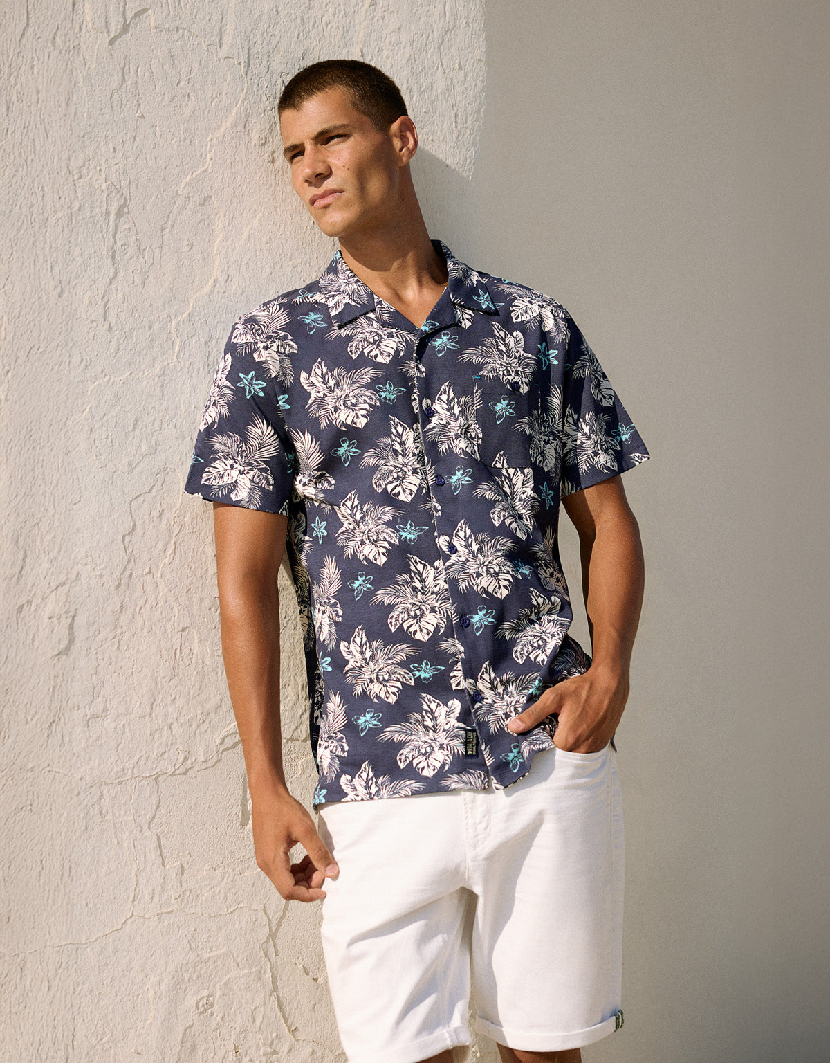 Camisa Manga Corta Azul Marino - Roundlip