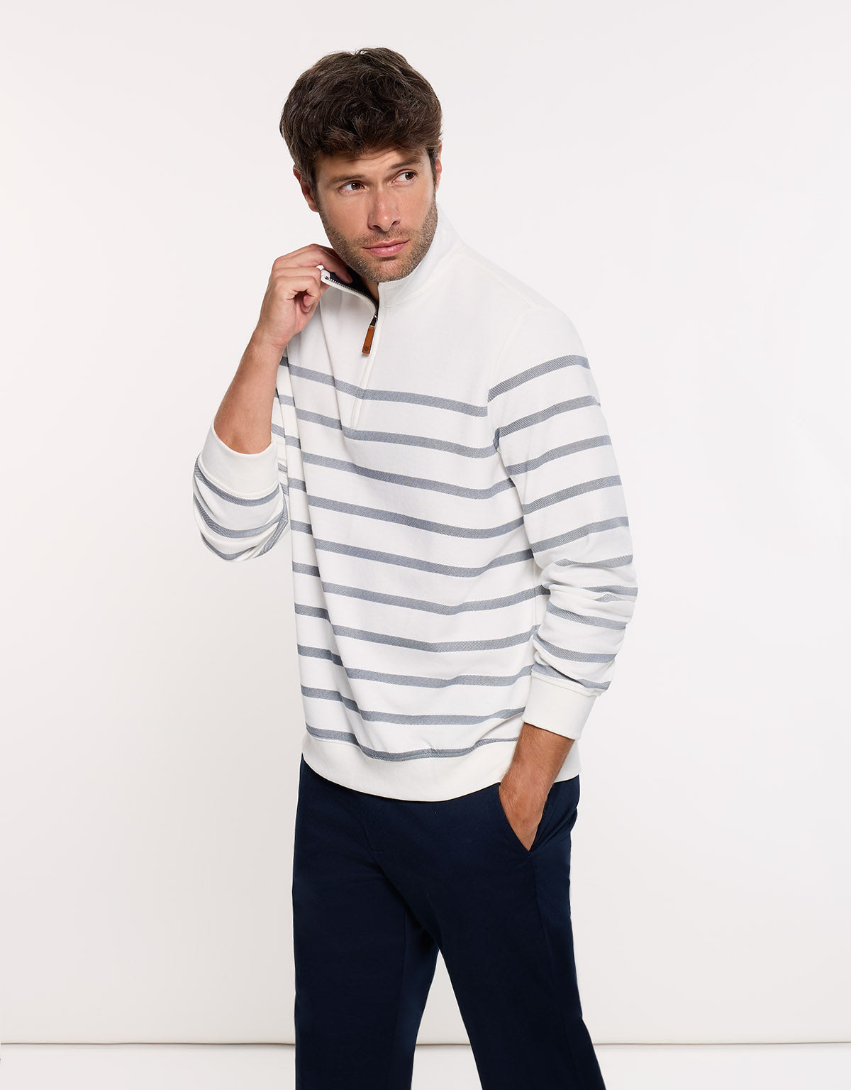 Sudadera Blanca a Rayas - Reach 3