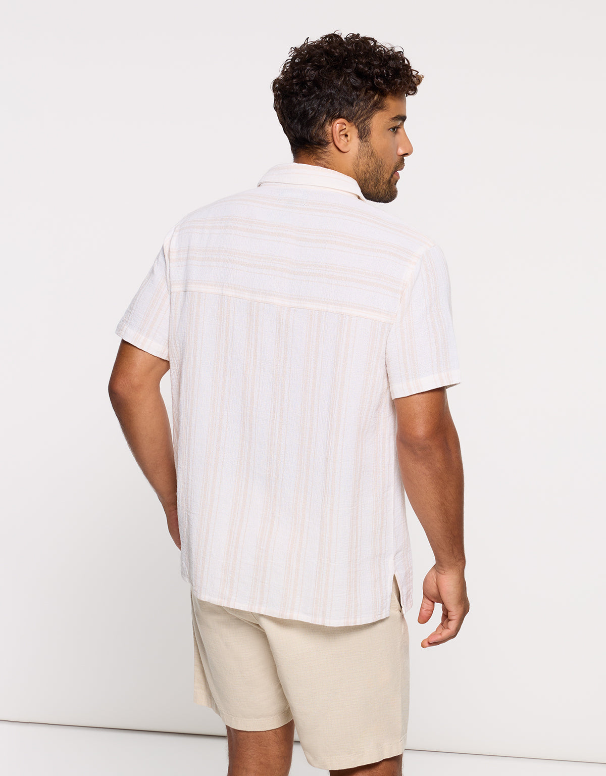 Camisa Manga Corta Beige - Brisban 4