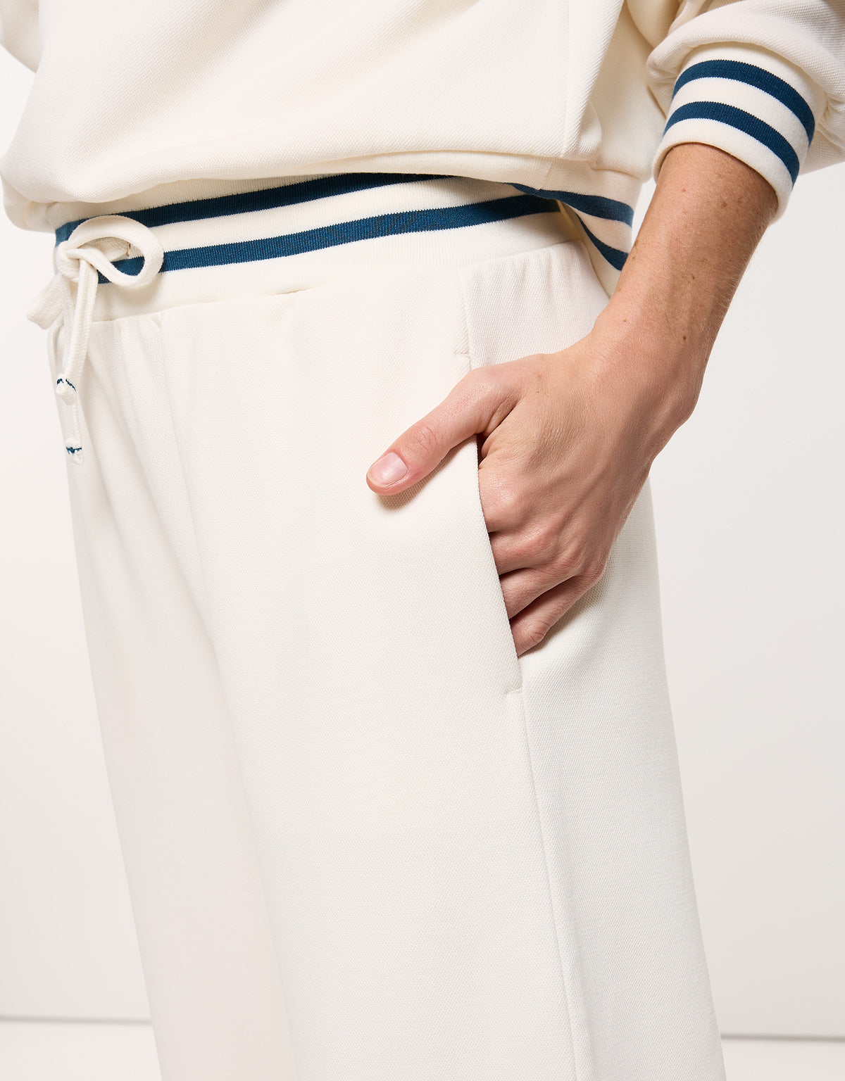 Pantalón del Punto Piqué Blanco - Mitan 6