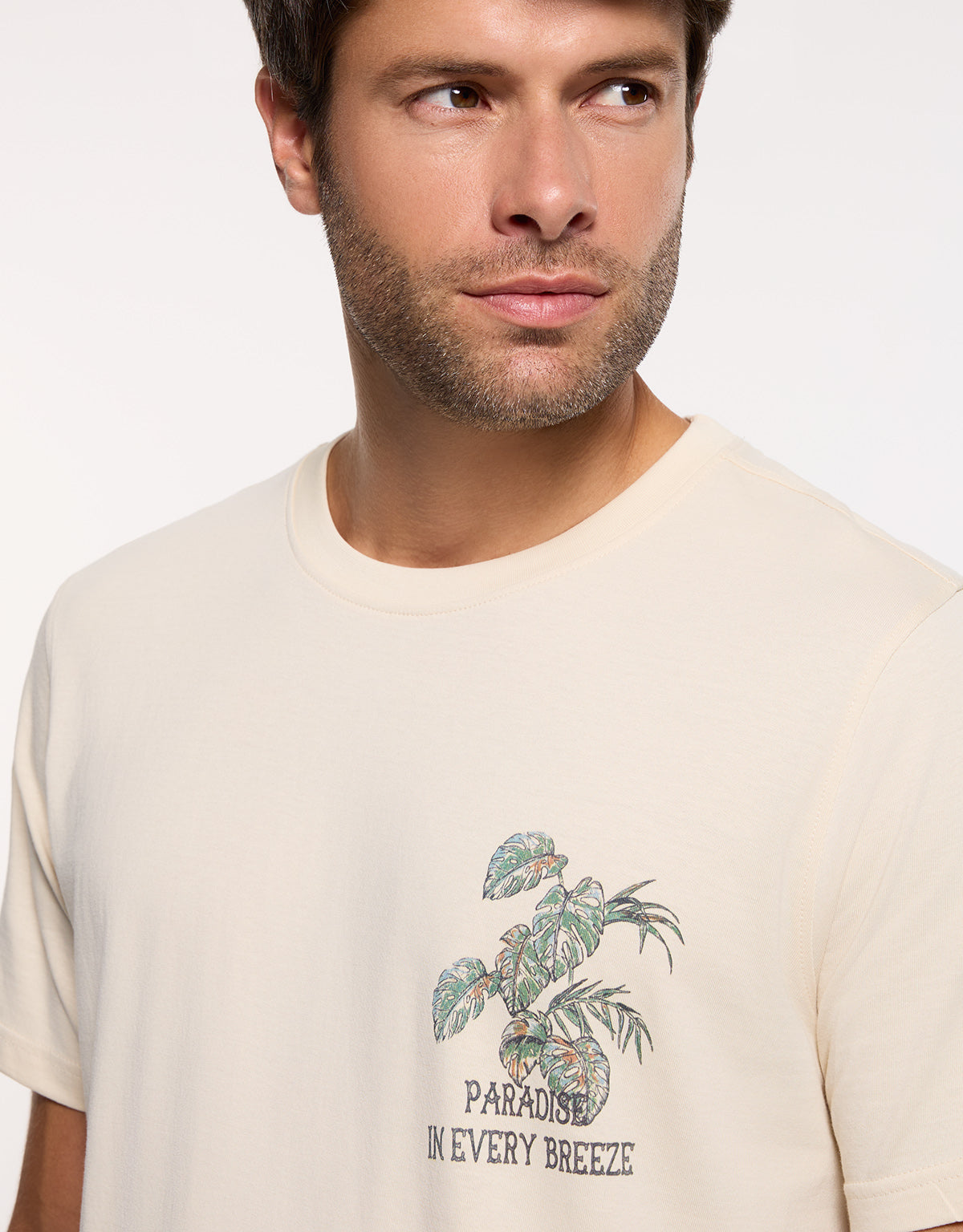 Camiseta Manga Corta Beige - Brais 3