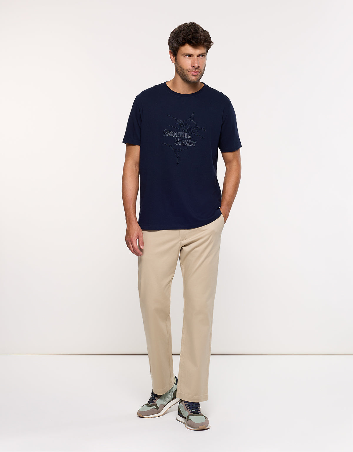 Camiseta Manga Corta Azul Marino - Steady 7