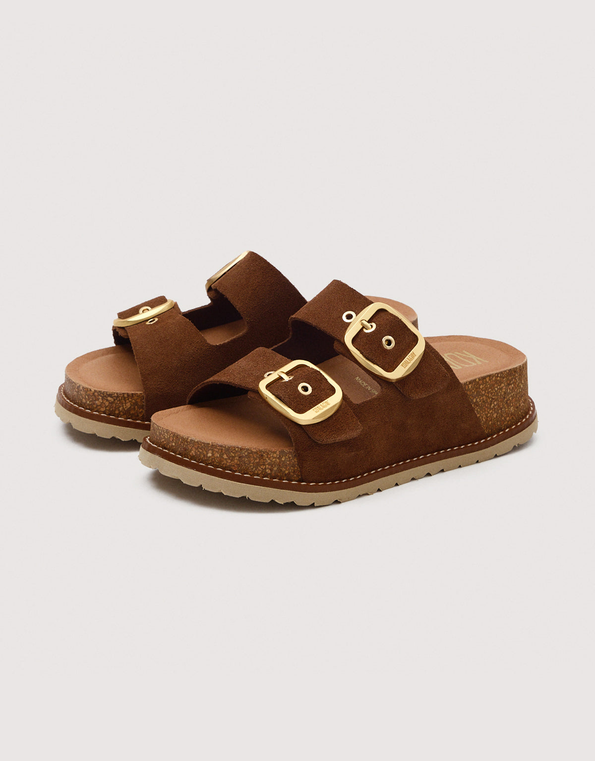 Bio Leather Chocolate Sandal with Wedge - Sintran