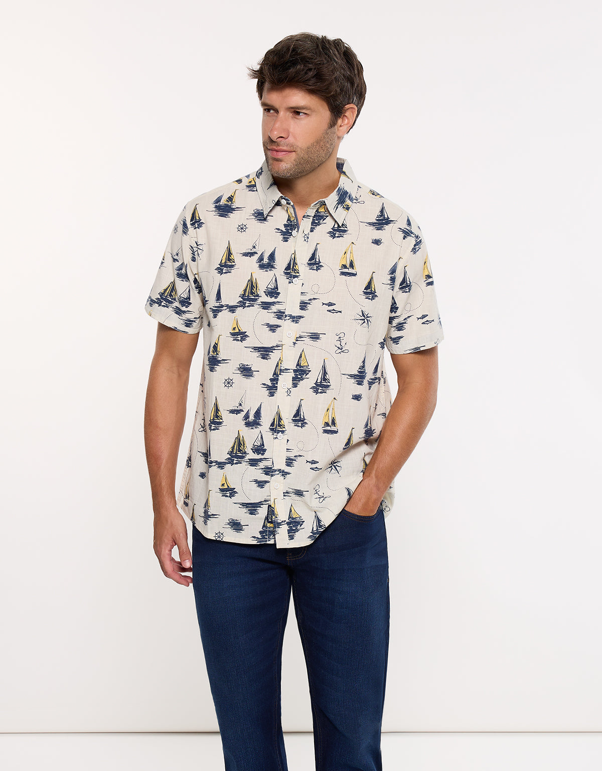 Camisa Manga Corta Blanca - Seaships 3