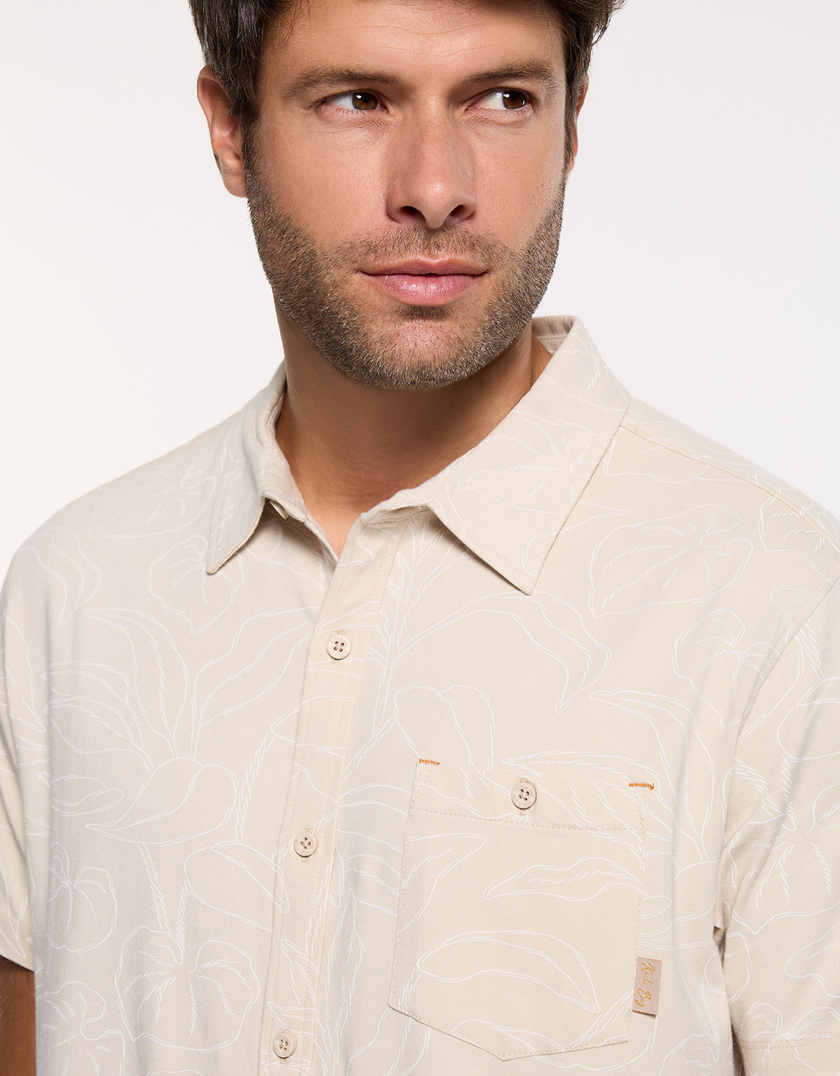 Camisa Manga Corta Beige - Paigeon 2