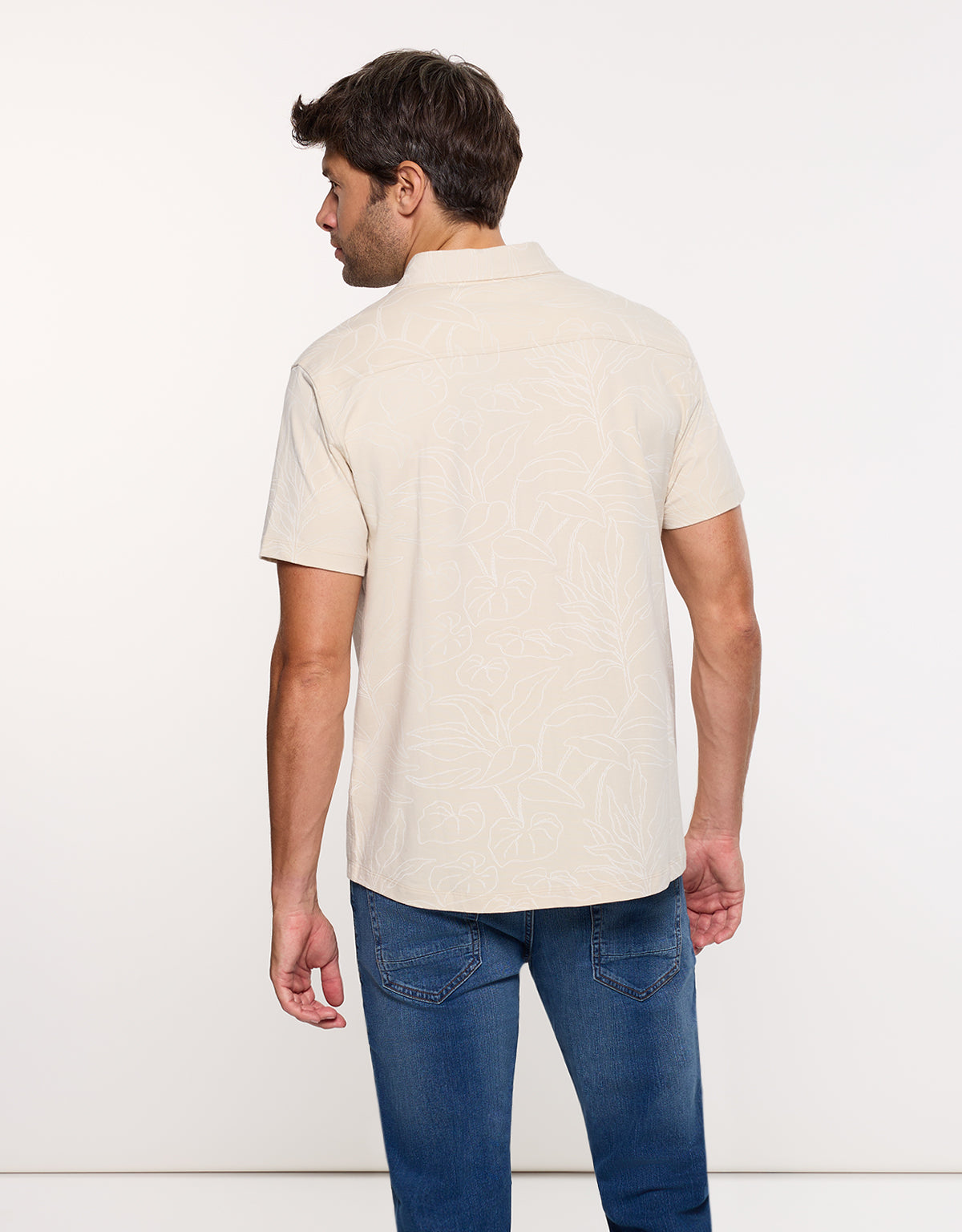 Camisa Manga Corta Beige - Paigeon 4