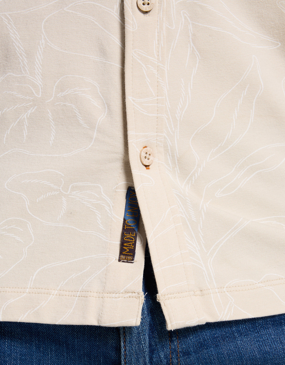 Camisa Manga Corta Beige - Paigeon 7