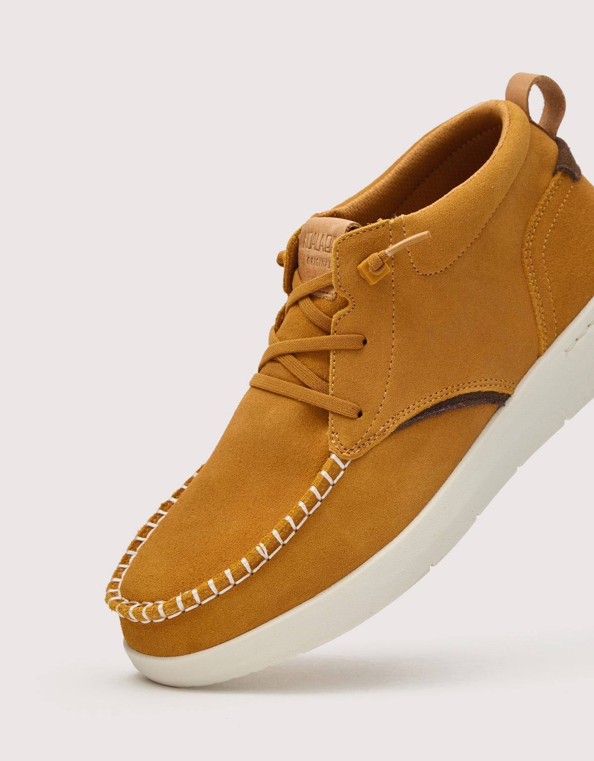 Stiefel aus Spaltleder in Camel - Timber