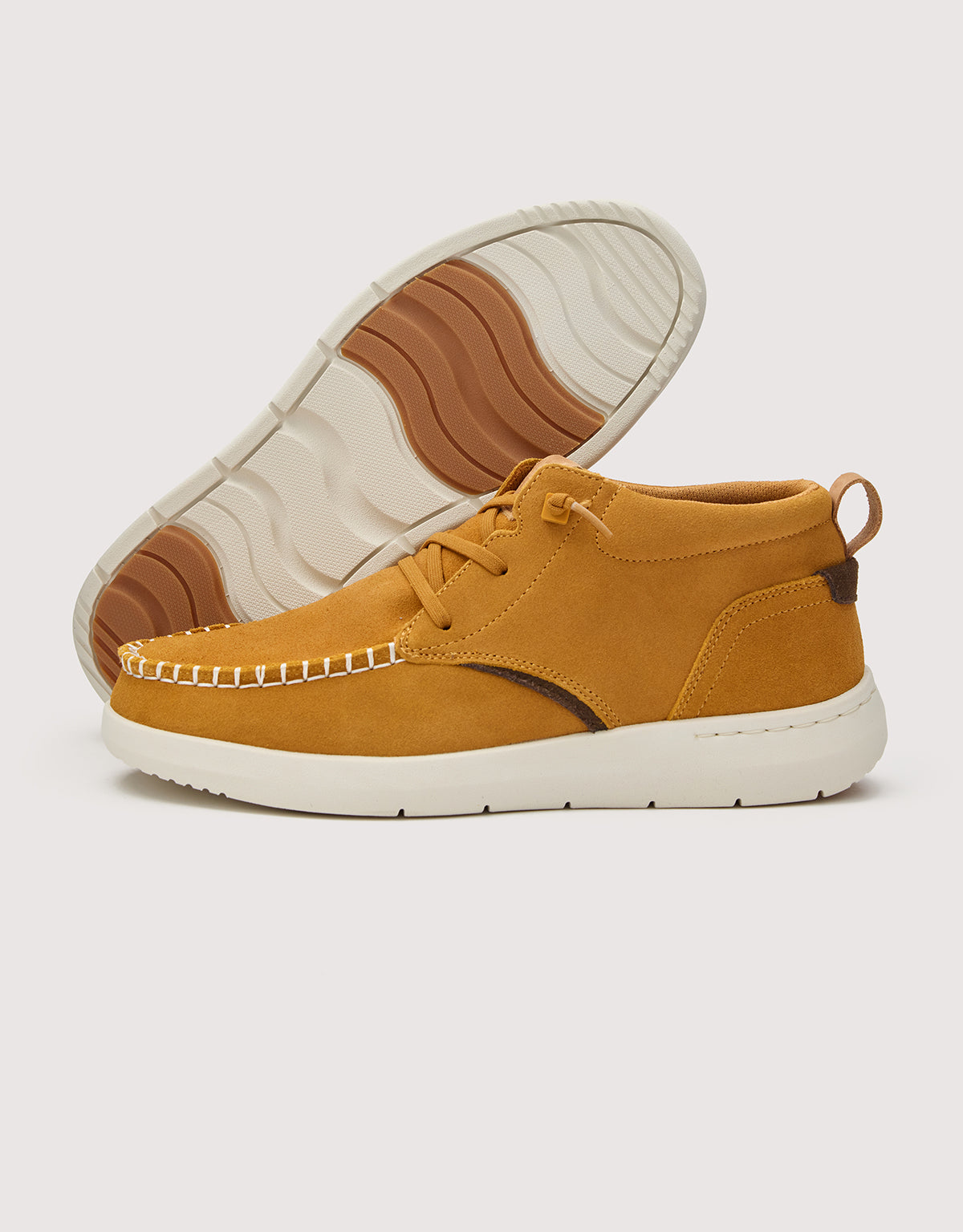 Stiefel aus Spaltleder in Camel - Timber