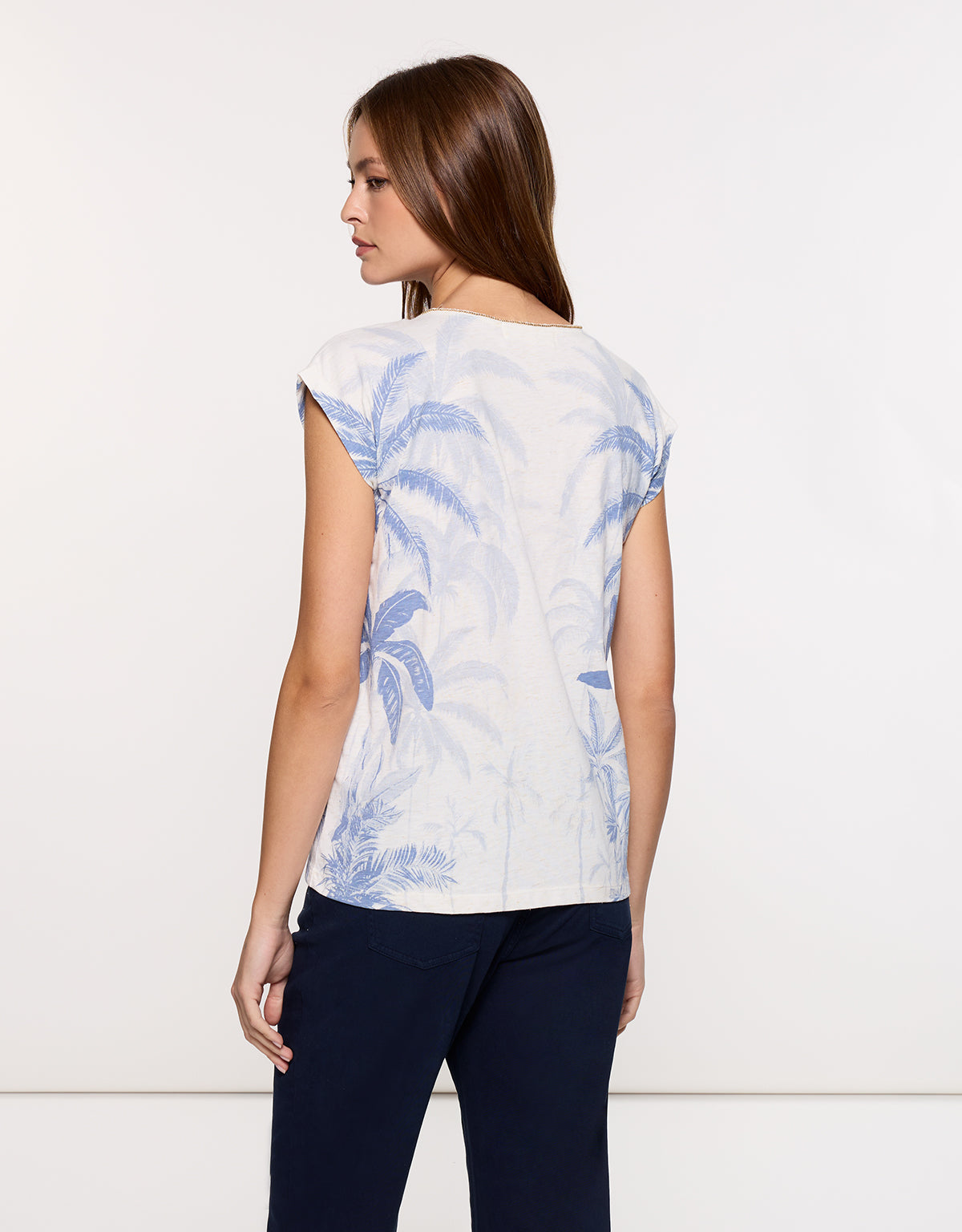 Camiseta Manga Corta Azul - Leaverna 4