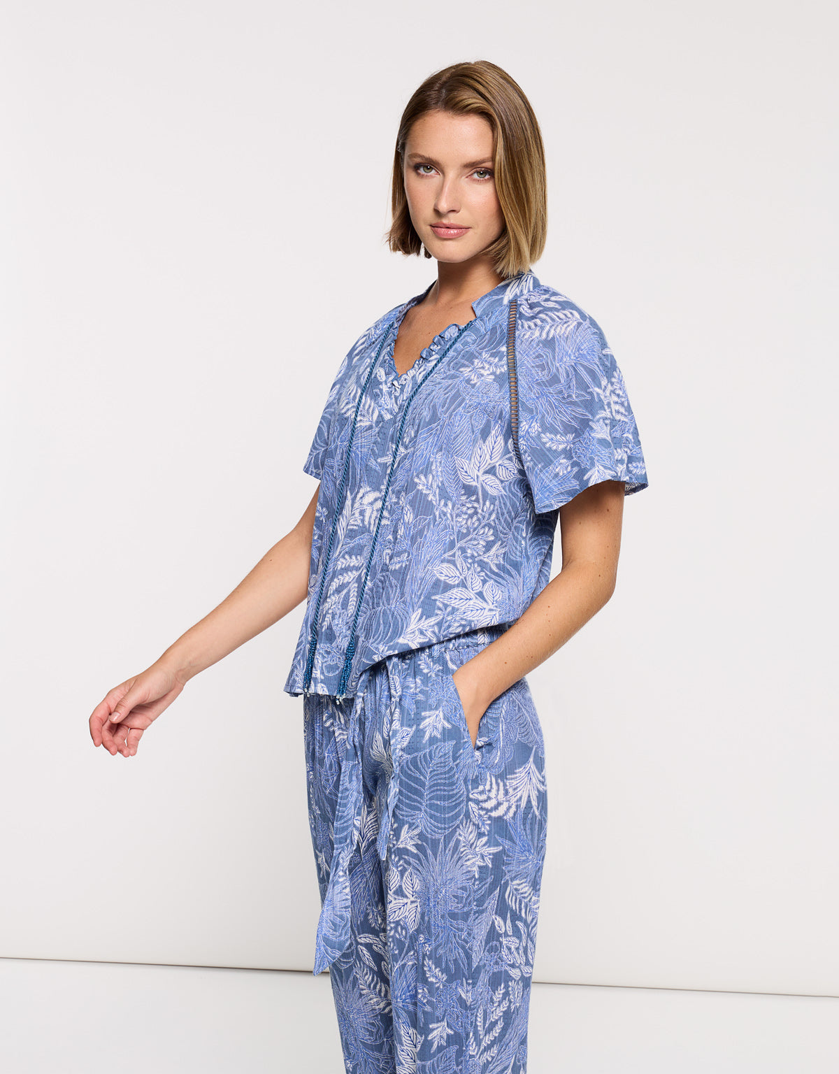 Camisa Manga Corta Azul - Velora 3