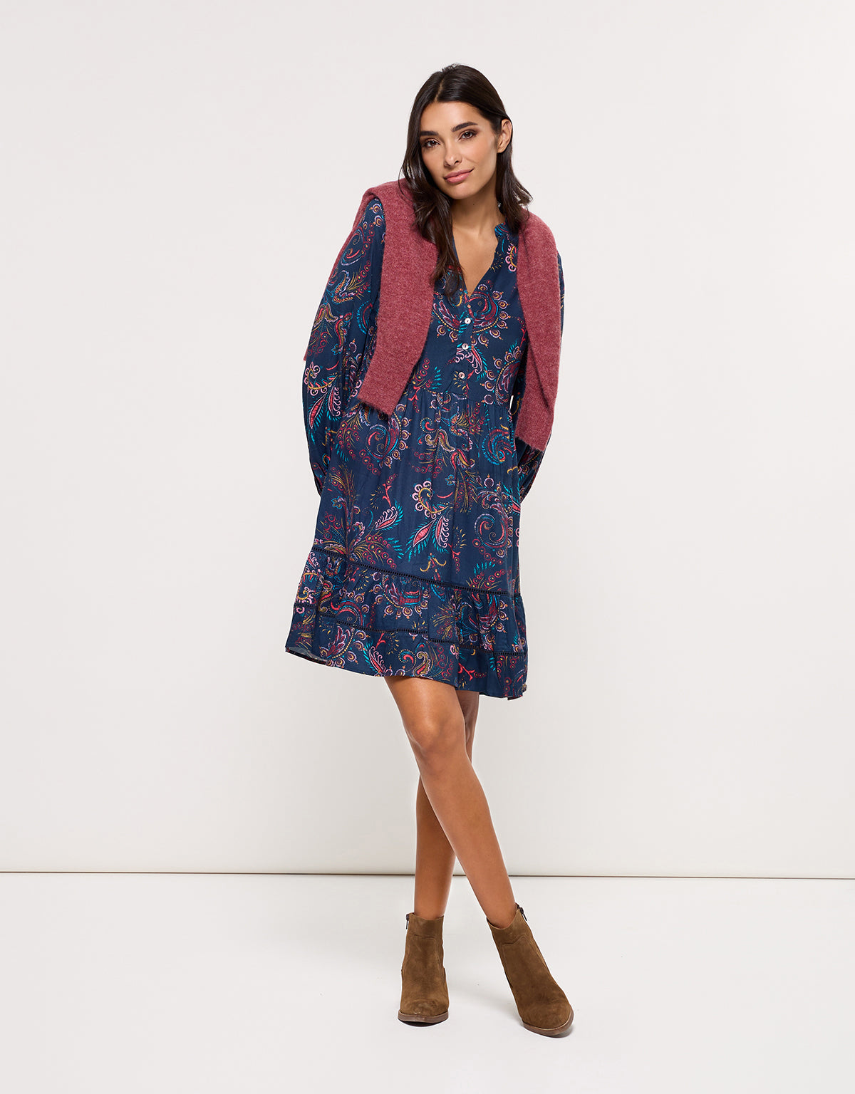 Vestido corto Azul Marino - Heridress 9