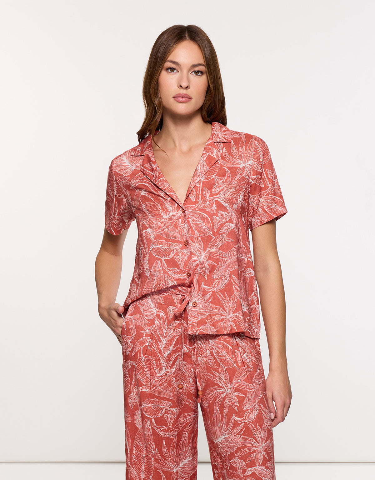 Orange Short Sleeve Shirt - Bajui