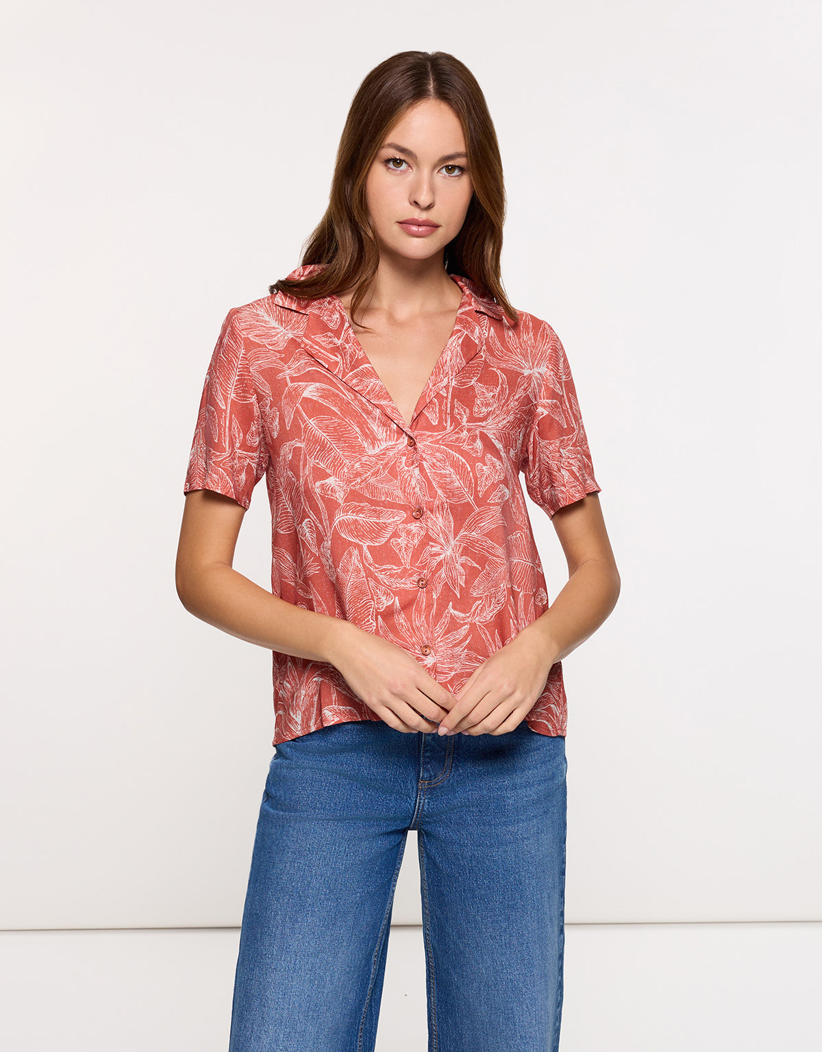 Orange Short Sleeve Shirt - Bajui