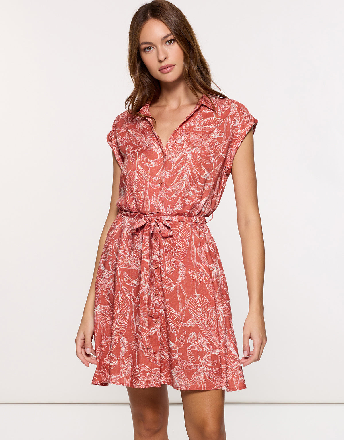 Vestido Manga Corta Naranja - Luminjur 8