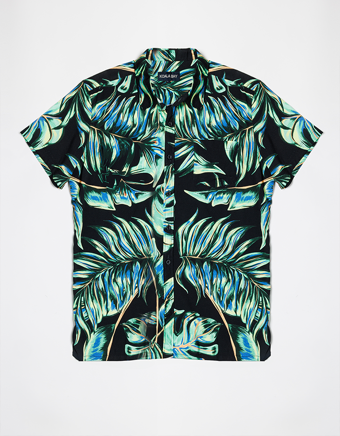Camisa Tropical de Manga Corta - Wineglass