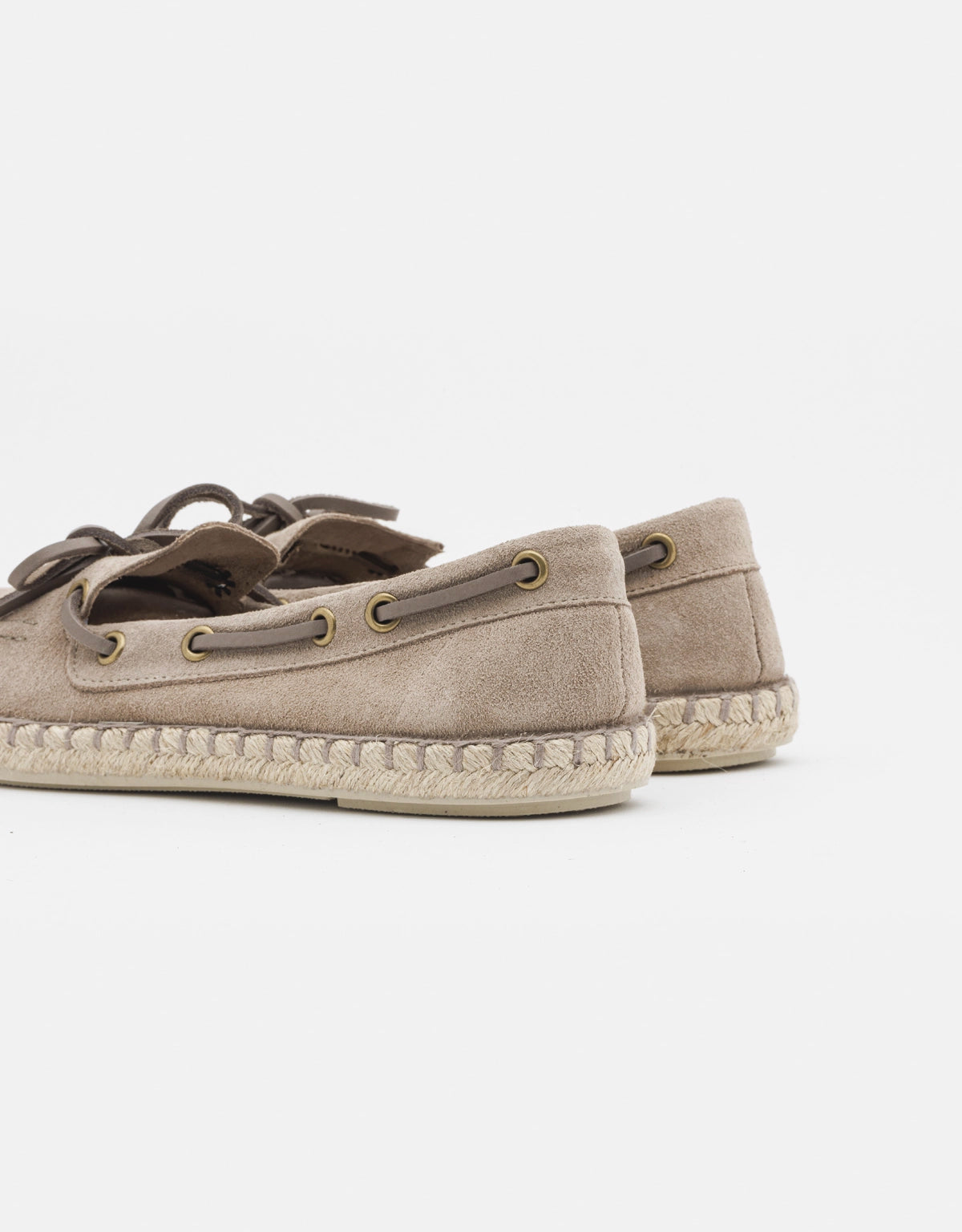 Alpargata serraje y yute taupe para mujer 2