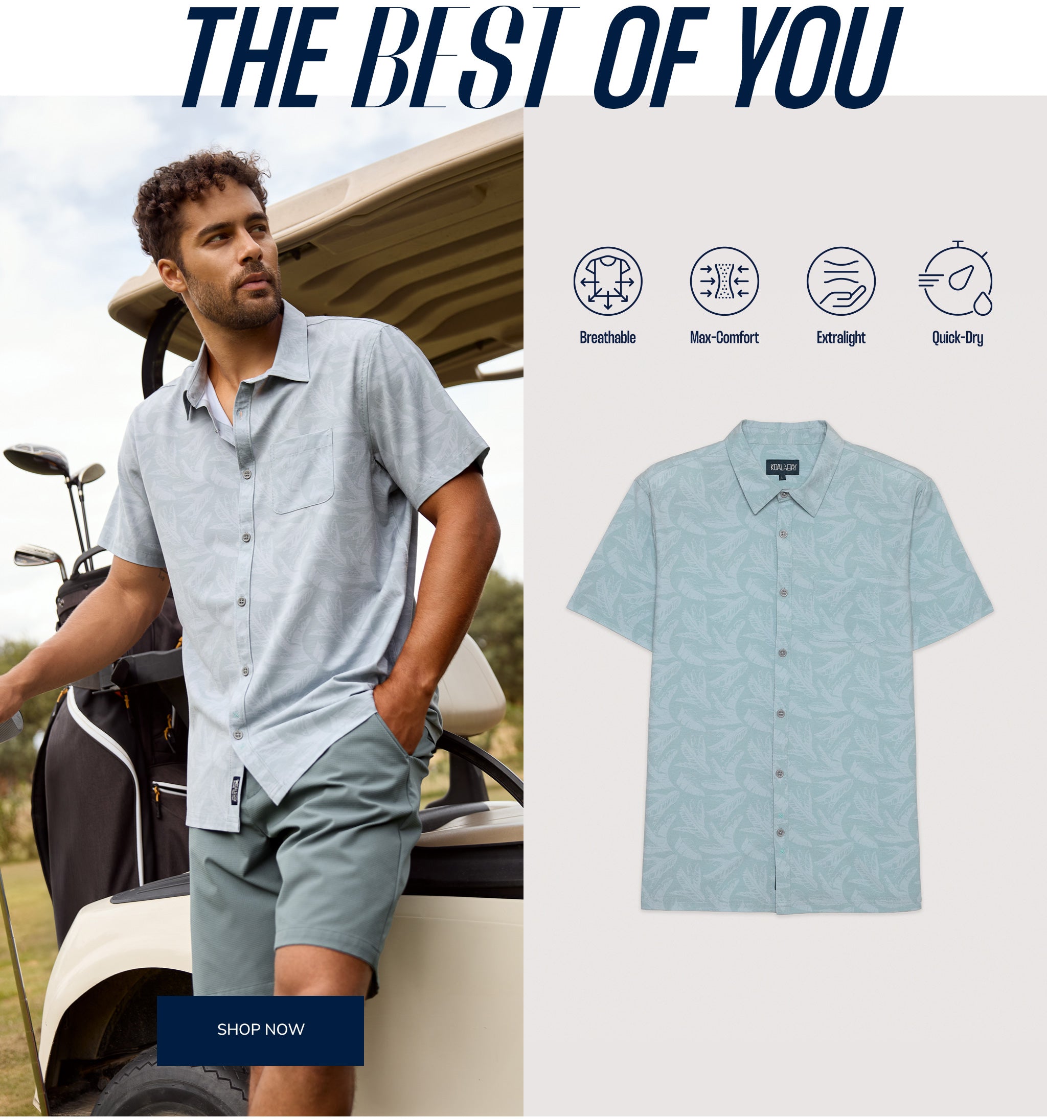 Tech Bay25 banner for men with comfortable innovative clothing